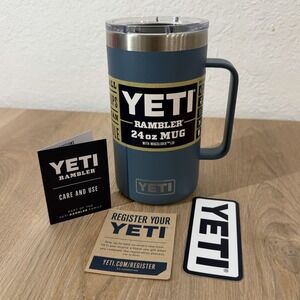 YETI Rambler 24 oz Mug Ltd. Ed. RARE * NORDIC BLUE * w/MagSlider Lid!
